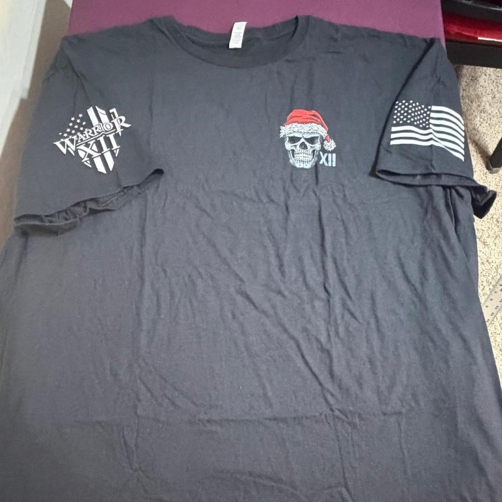 Warrior XII Black Christmas T-Shirt Dead Inside Skeleton Santa Graphic Mens 3XL